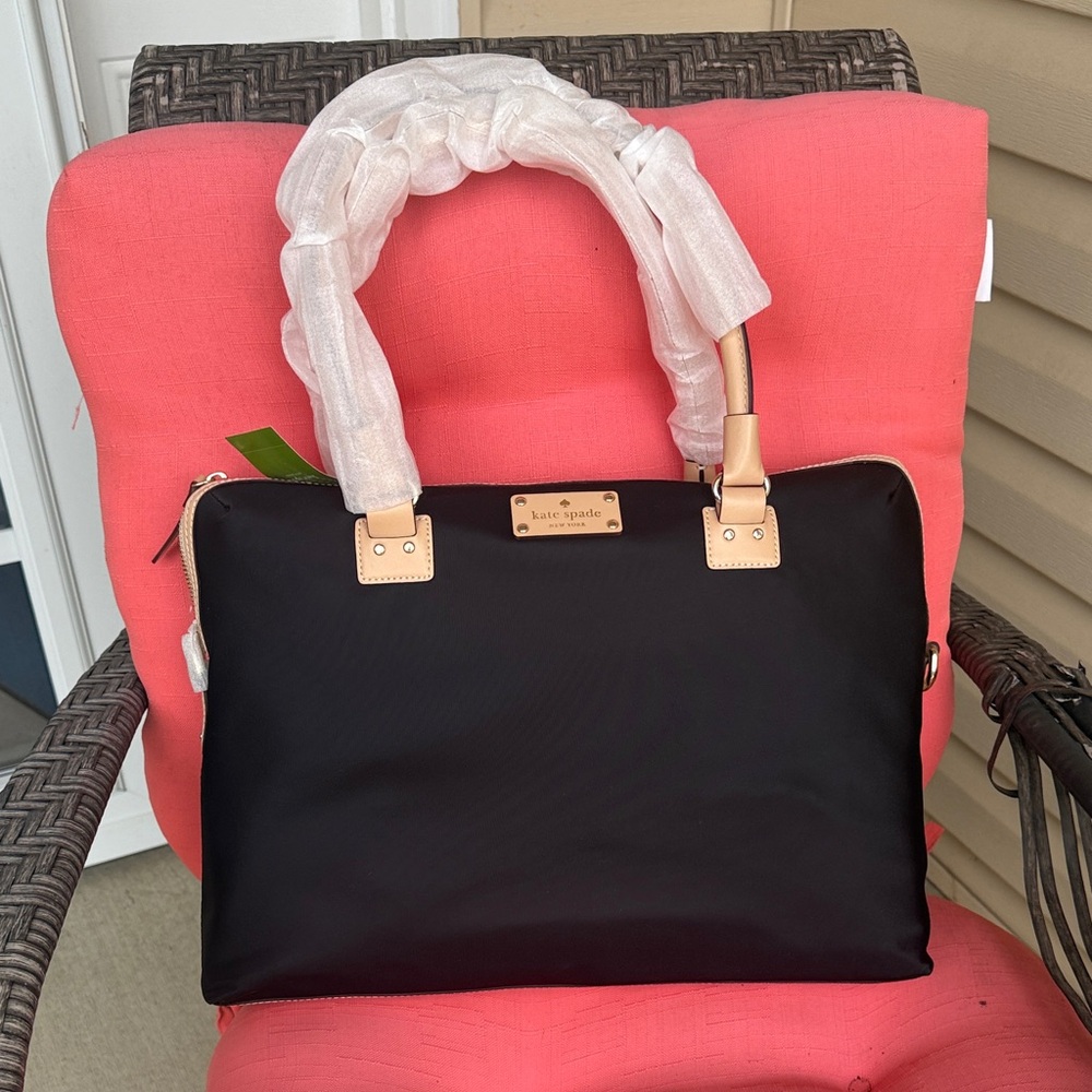 Kate Spade Black and Tan Laptop Bag